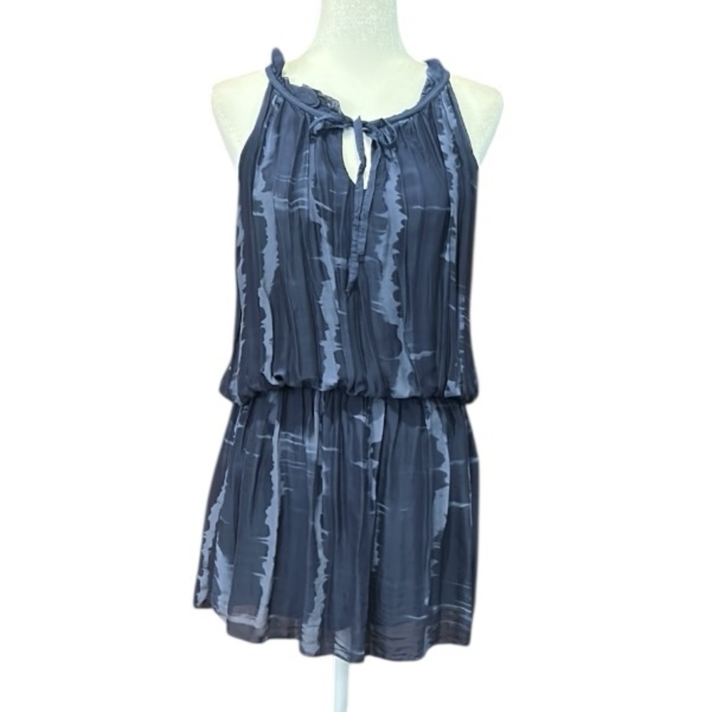 Sofia Made In Italy Sleeveless Blouson Mini Dress Blue Tie Dye Size Small - Picture 5 of 12